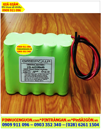 Pin sạc 12v-AA2100mAh, Pin nuôi nguồn 12v-AA2100mAh, Pin sạc GREPOW 12v-AA2100mAh chính hãng